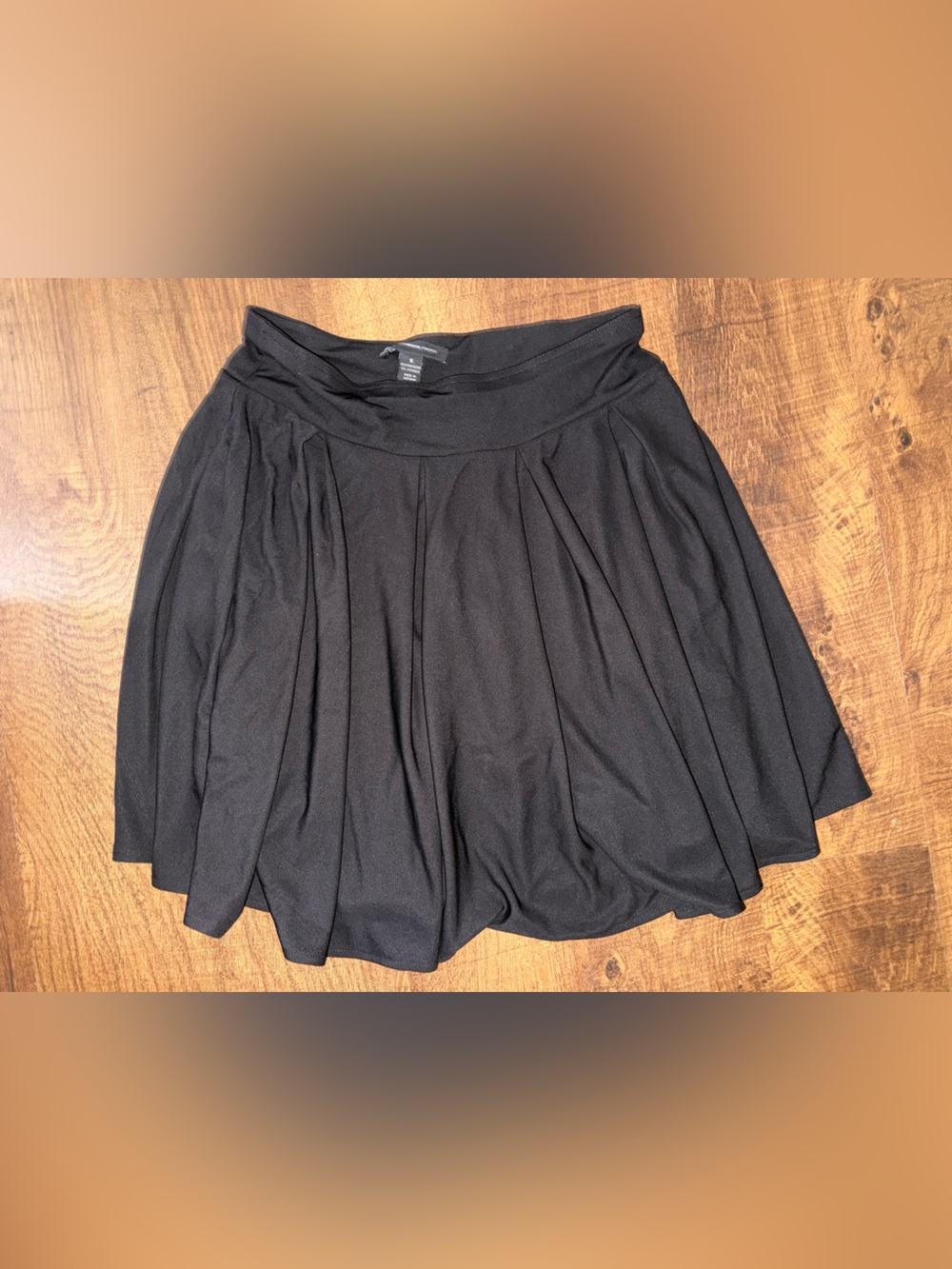 INC International Concepts Black Pleated Skater Skirt